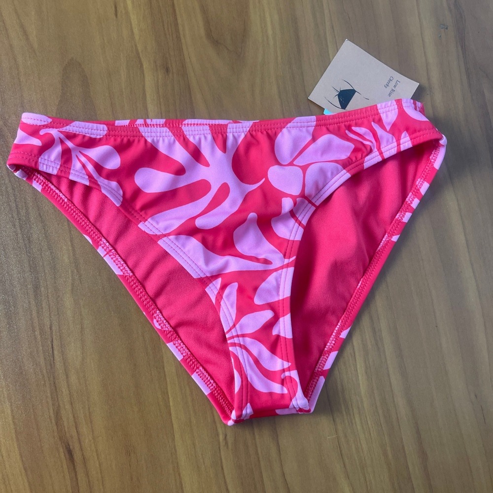 Shade & Shore Womens Low Rise Cheeky Bikini Bottom‎ Pink Floral XS NEW